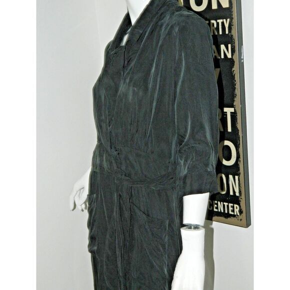 ba&sh Dress Size Large 3 Black Aimee Midi Wrap Collared Pockets  Dress - Picture 5 of 16